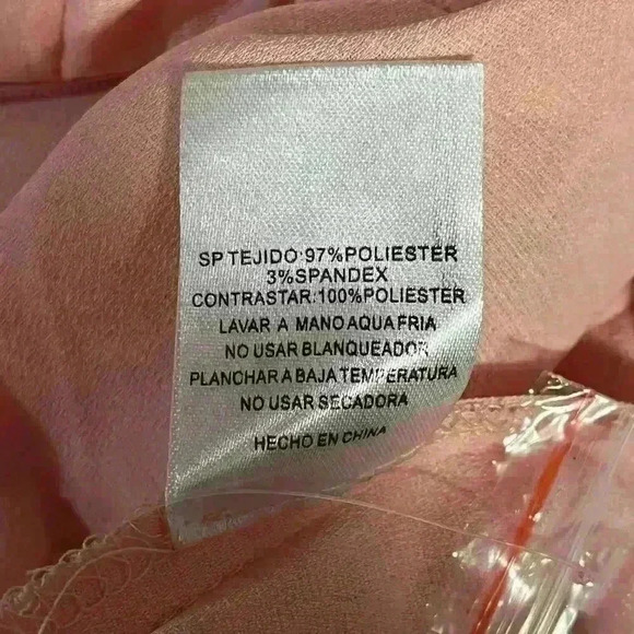 Nylon Premium Peach Layered Bubble Sleeve Blouse Size Small - Picture 7 of 11